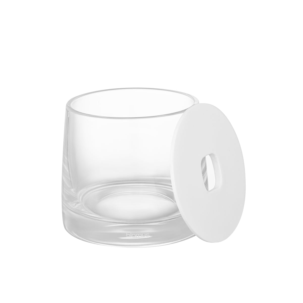 blomus AVA Glass Vanity Canister with Lid – White vanity canister, detail view 2