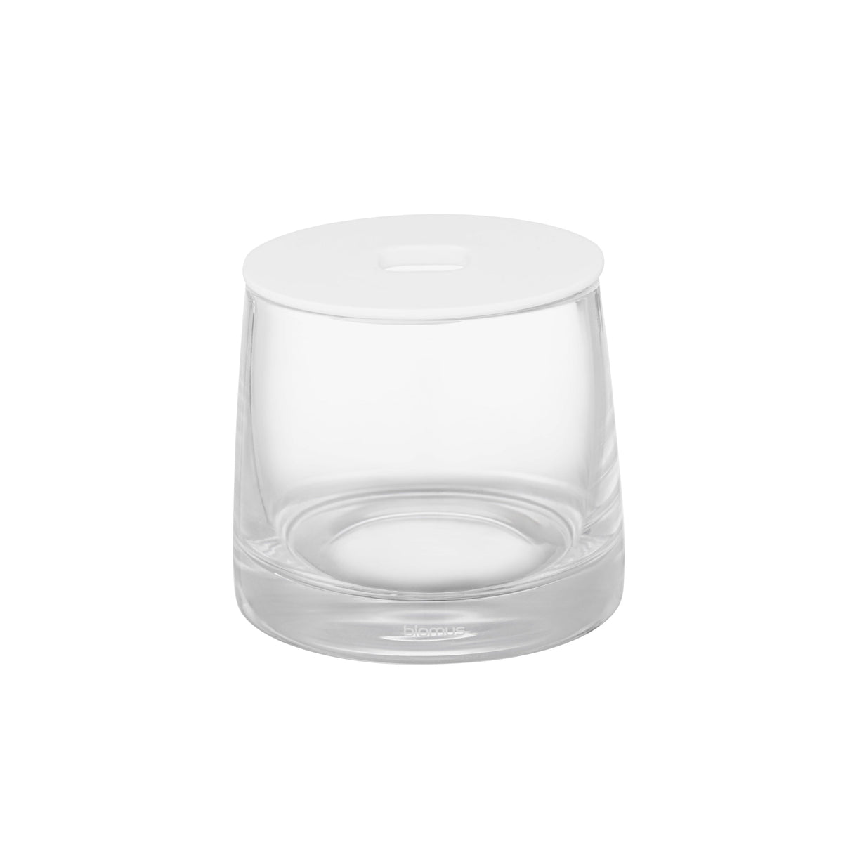 blomus AVA Glass Vanity Canister with Lid – White vanity canister, product photo
