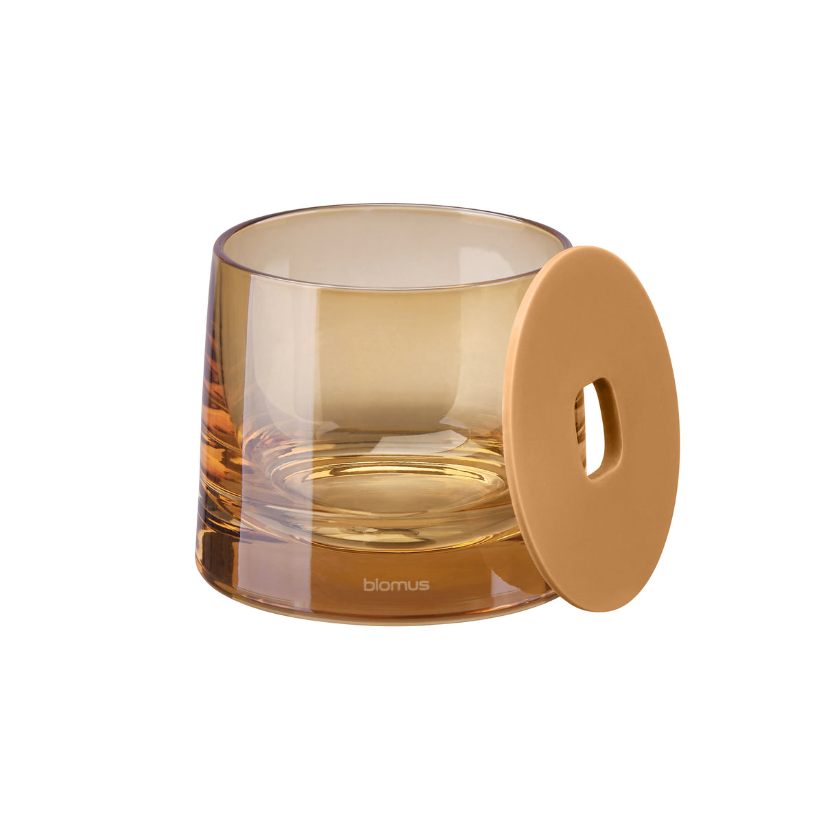 blomus AVA Glass Vanity Canister with Lid – Tan vanity canister, detail view 2