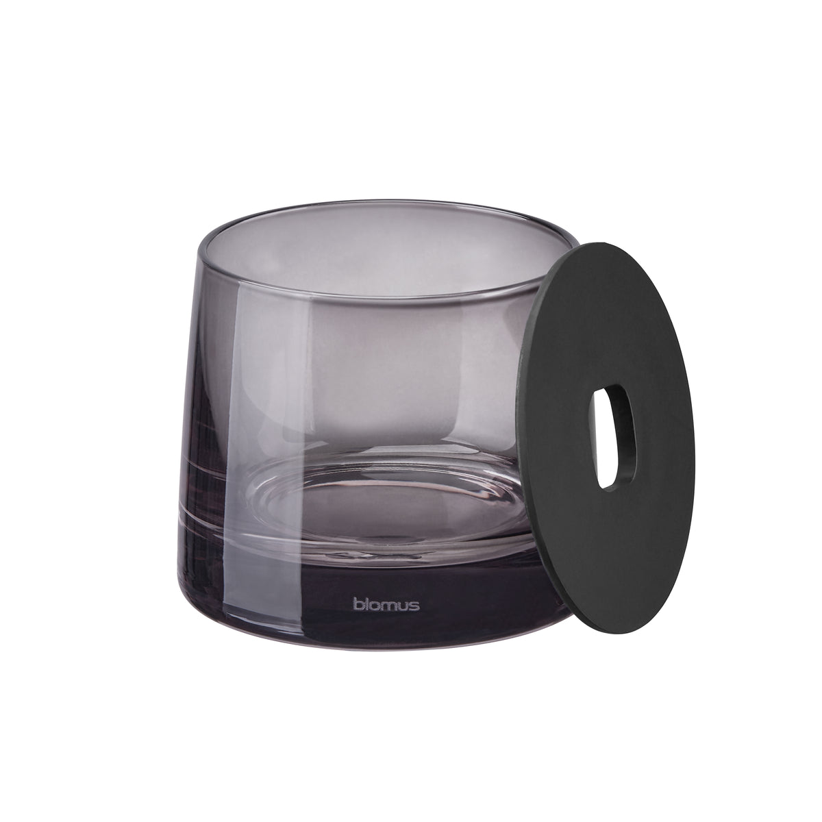 blomus AVA Glass Vanity Canister with Lid – Black vanity canister, detail view 2