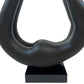 Yoga Floor Sculpture Black with Black Base by Finesse Decor