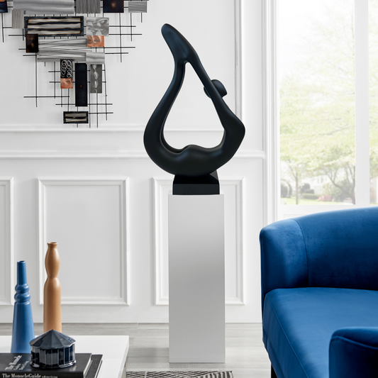 Yoga Black Sculpture White Base by Finesse Decor