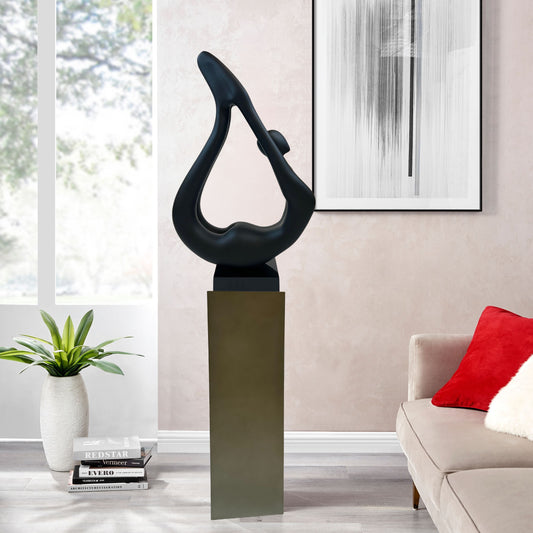 Yoga Black Sculpture Gray Base by Finesse Decor