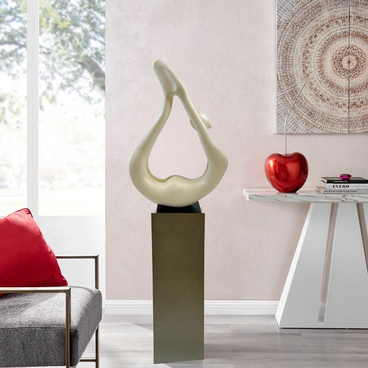 Yoga White Sculpture Gray Base by Finesse Decor