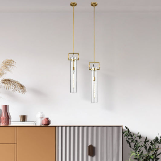 Zeus 1 LED Light Pendant Crystal Gold by Finesse Decor