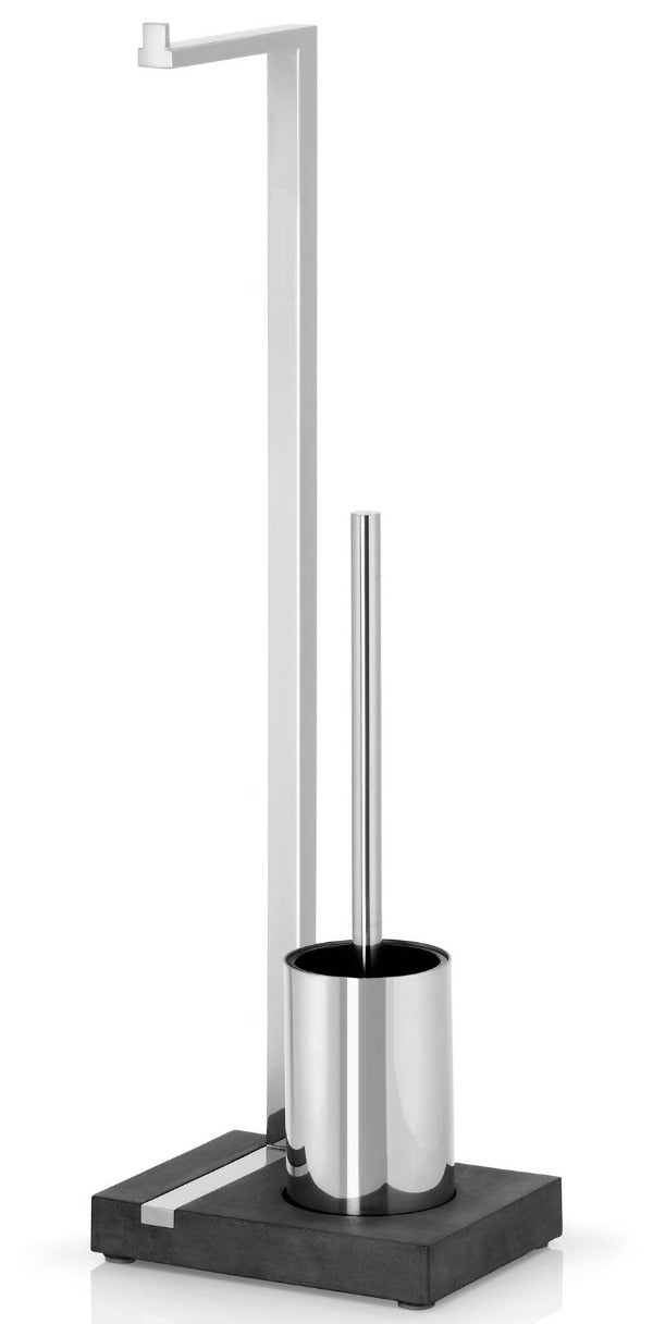 blomus Toilet Butler with Short Brush Holder 1 Roll Polished