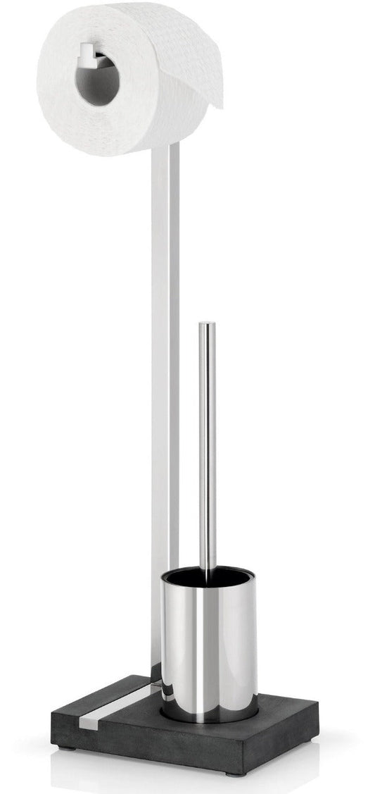 blomus Toilet Butler with Short Brush Holder 1 Roll Polished