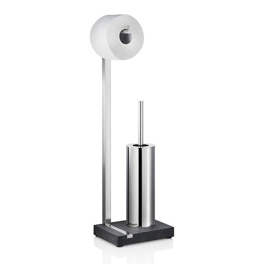 blomus Toilet Butler with Tall Brush Holder 1 Roll Polished