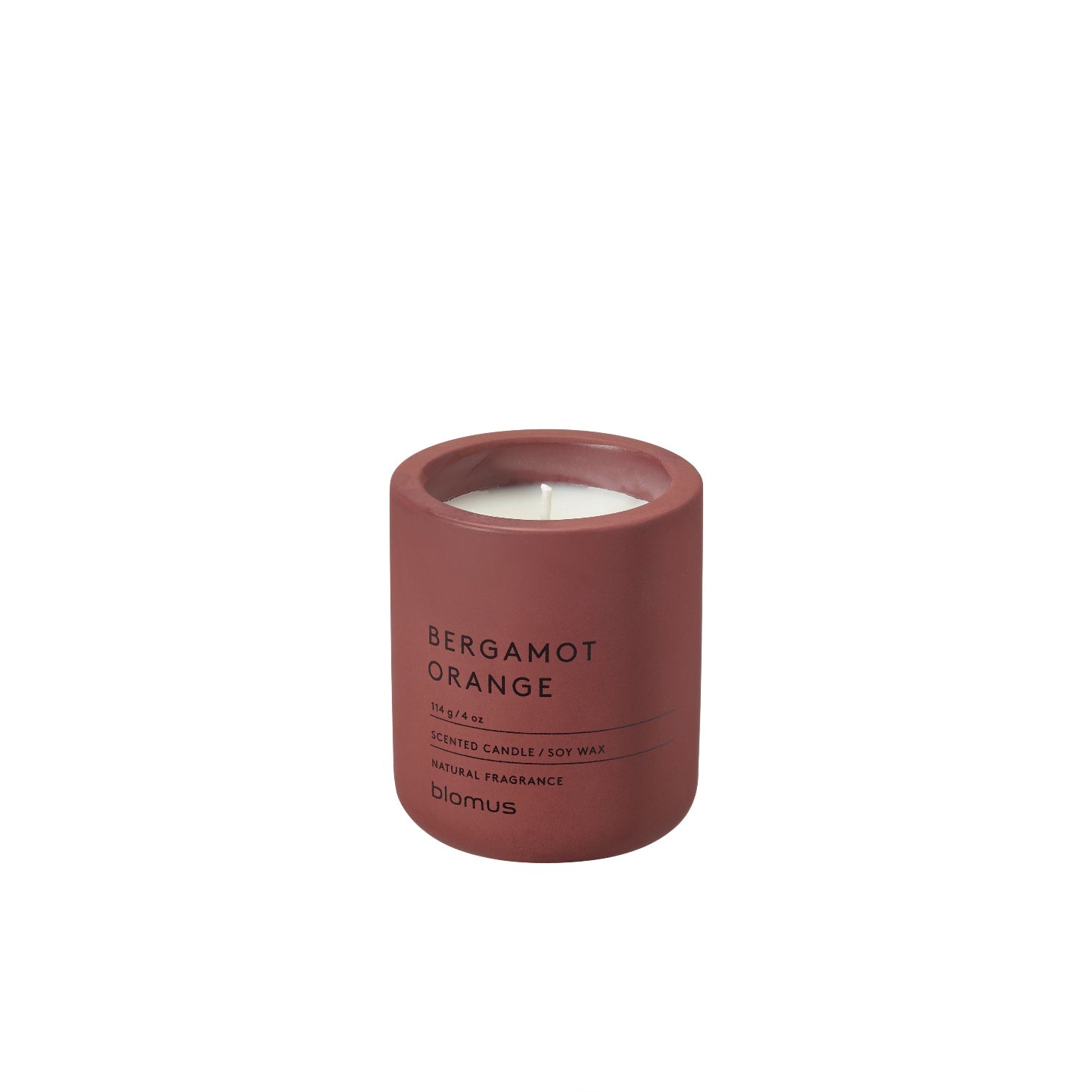 blomus Scented Candle in Concrete Container Small Cedar Wood Bergamot Orange Fragrance