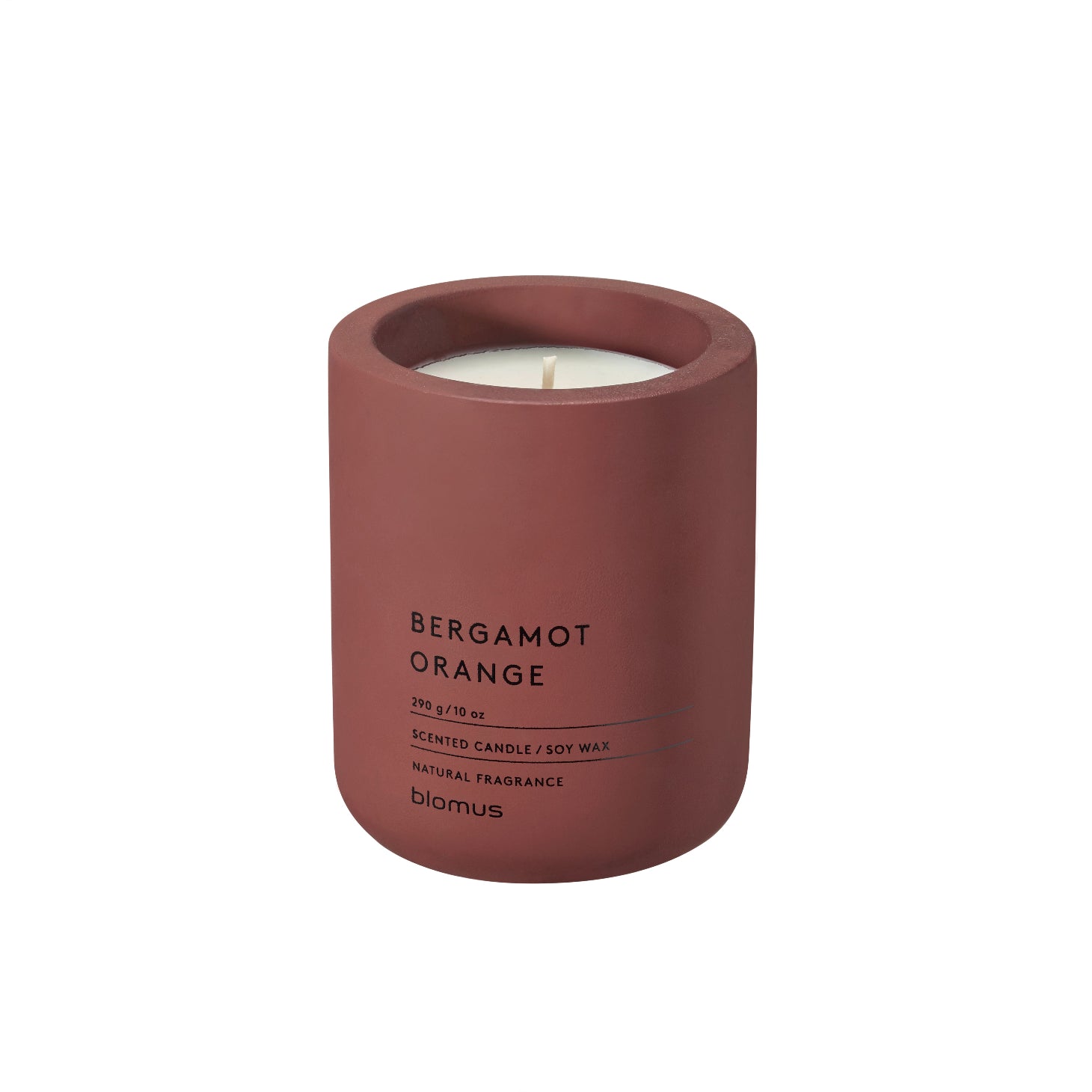 blomus Scented Candle in Concrete Container Large Cedar Wood Bergamot Orange Fragrance