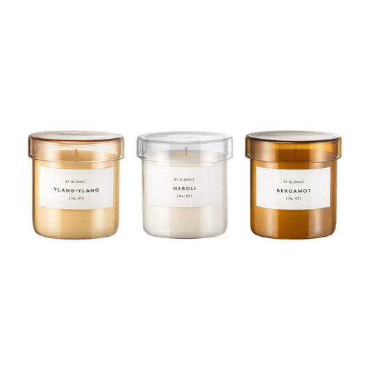 blomus Valoa Scented Candle in Glass Container Set of 3