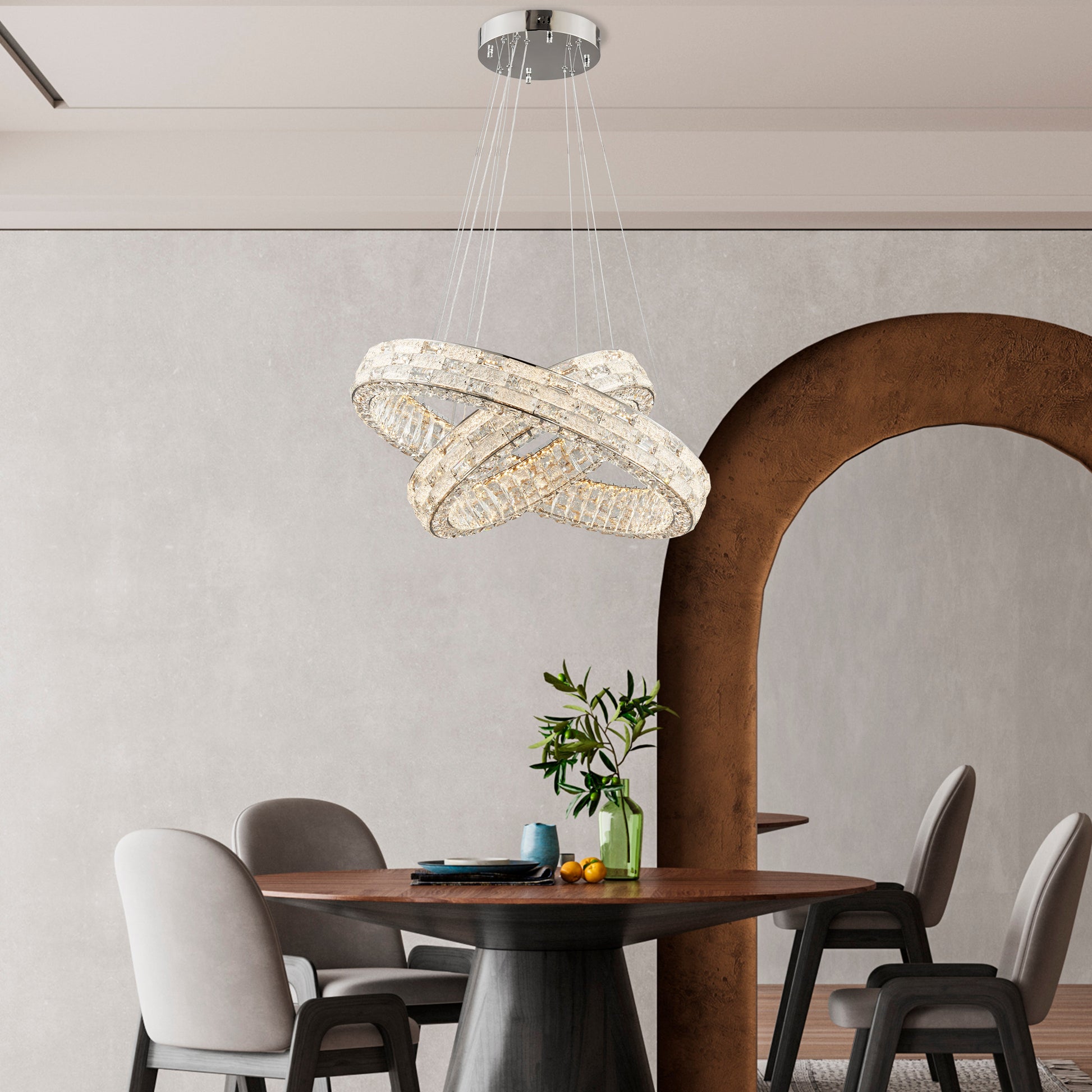 Helix Chandelier Chrome by Finesse Decor CH-680-R2