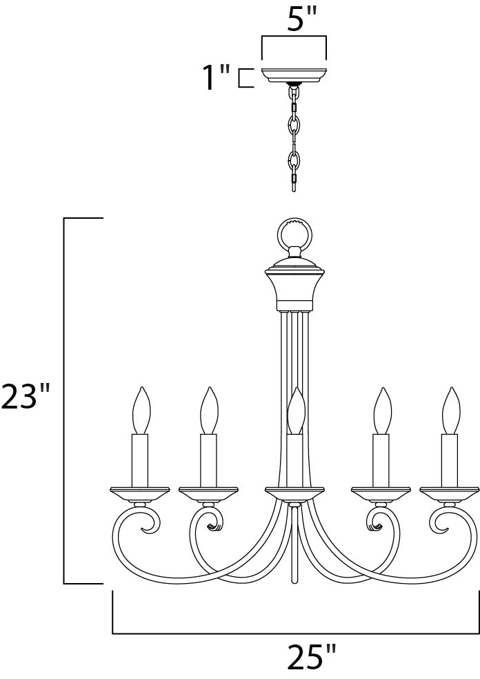 Loft 5-Light Chandelier Oil Rubbed Bronze by Maxim Lighting