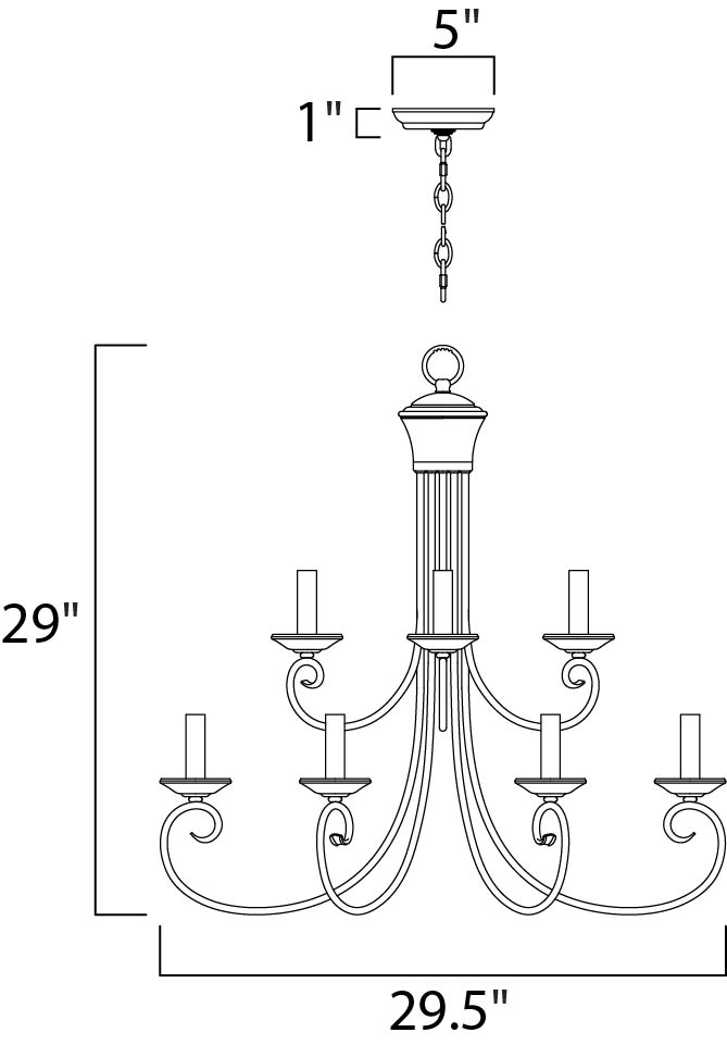 Loft 9-Light Chandelier Oil Rubbed Bronze by Maxim Lighting