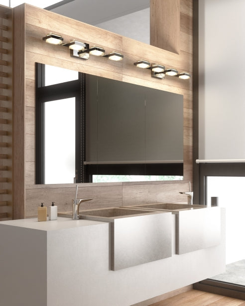 4 Bulb Chrome Bath Bar Kamden by Visual & Comfort & Co