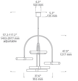 Calumn 6 Light Chandelier by Visual & Comfort & Co