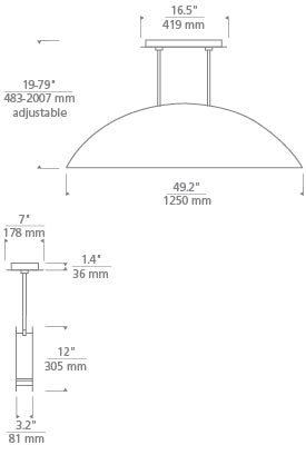Bau 50-inch Linear LED Pendant Light by Visual & Comfort & Co