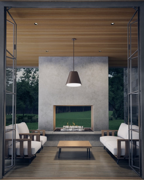 Bowman 12-inch LED Outdoor Pendant Charcoal 3000K by Visual & Comfort & Co