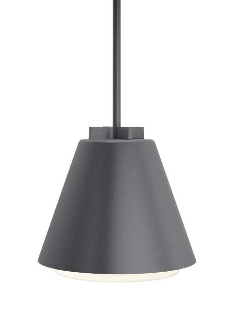 Bowman 12-inch LED Outdoor Pendant Charcoal 3000K by Visual & Comfort & Co