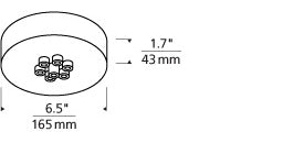 Line Voltage Mini Canopy 7 Port Round by Visual & Comfort & Co