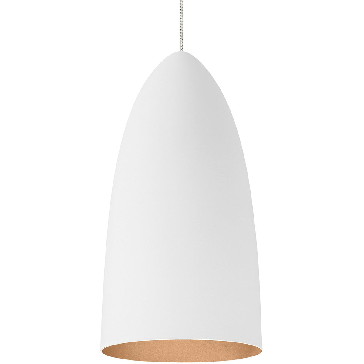 Visual Comfort Signal Mini in Rubberized White/Copper, on a white background 7