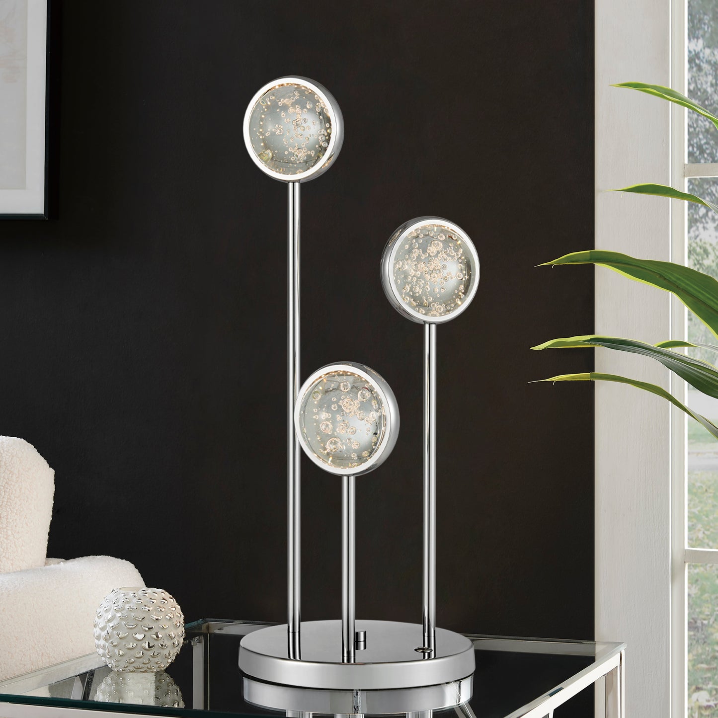 Bubbling Glow Table Lamp Chrome by Finesse Decor TL-650