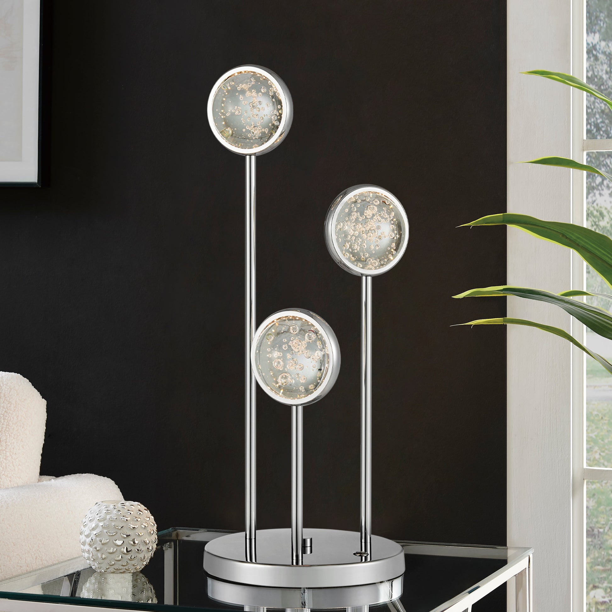 Bubbling Glow Table Lamp Chrome by Finesse Decor TL-650