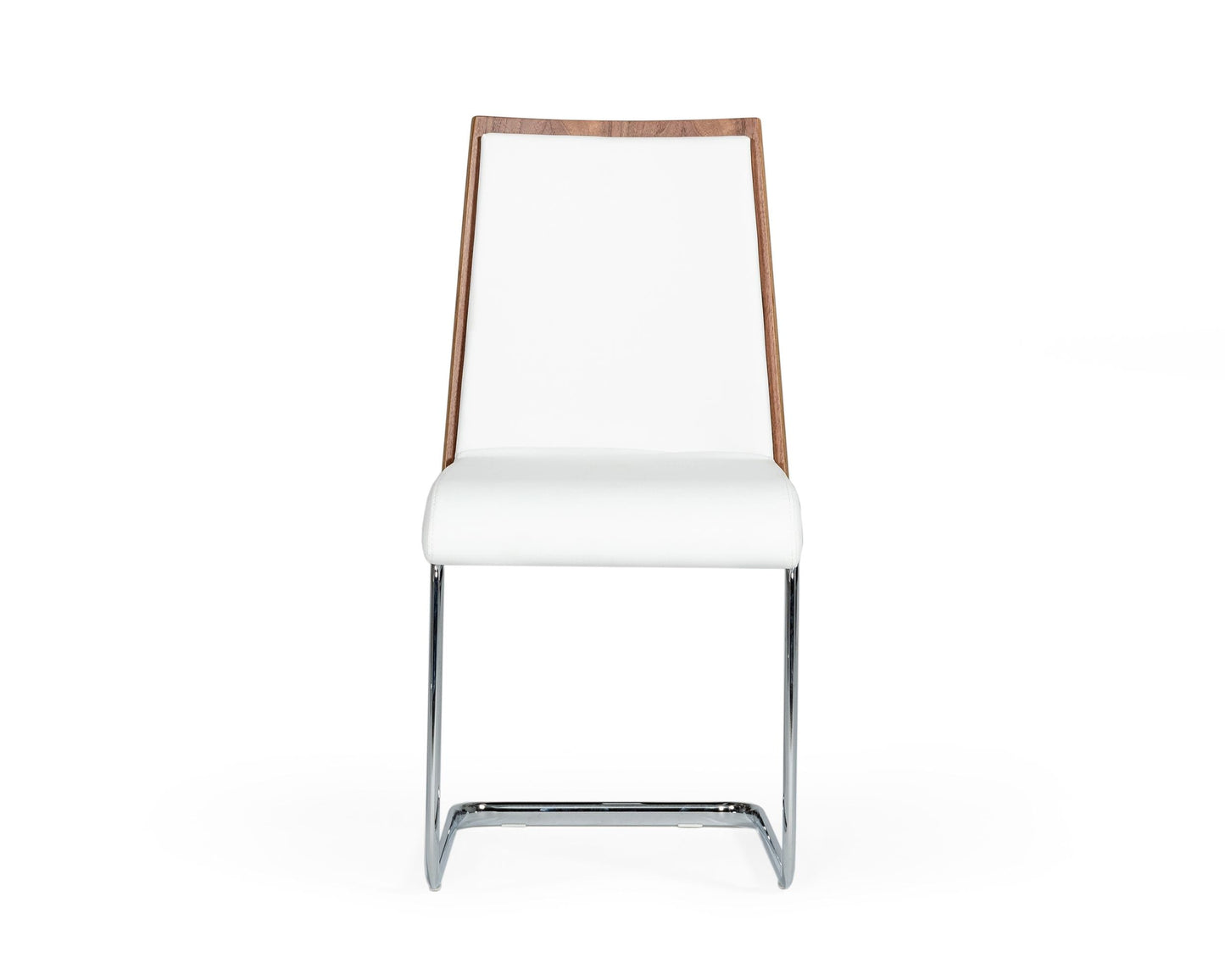 Morgan Modern White and Walnut Dining Chair Set of 2