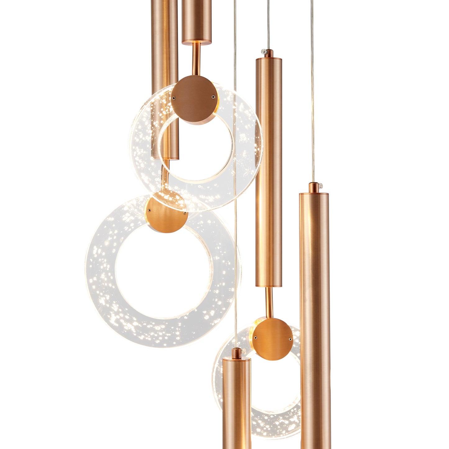 Glitter Rings Flush Chandelier Bronze by Finesse Decor CH-630-5