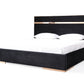 Nova Domus Cartier Modern Black Velvet and Rosegold Bed