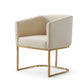 Modrest Yukon Modern Beige Bonded and Antique Brass Dining Chair