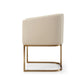 Modrest Yukon Modern Beige Bonded and Antique Brass Dining Chair