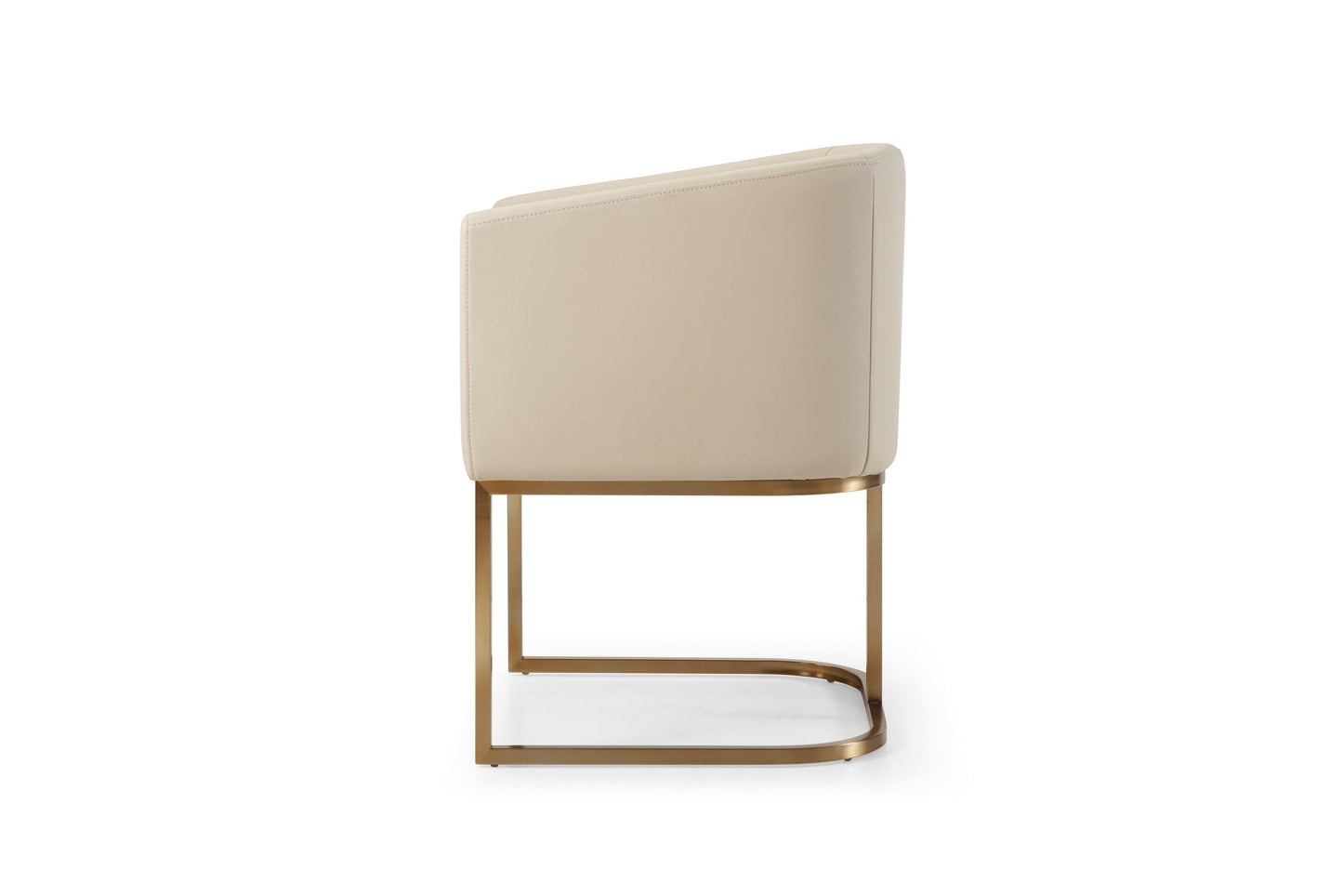 Modrest Yukon Modern Beige Bonded and Antique Brass Dining Chair