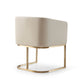 Modrest Yukon Modern Beige Bonded and Antique Brass Dining Chair