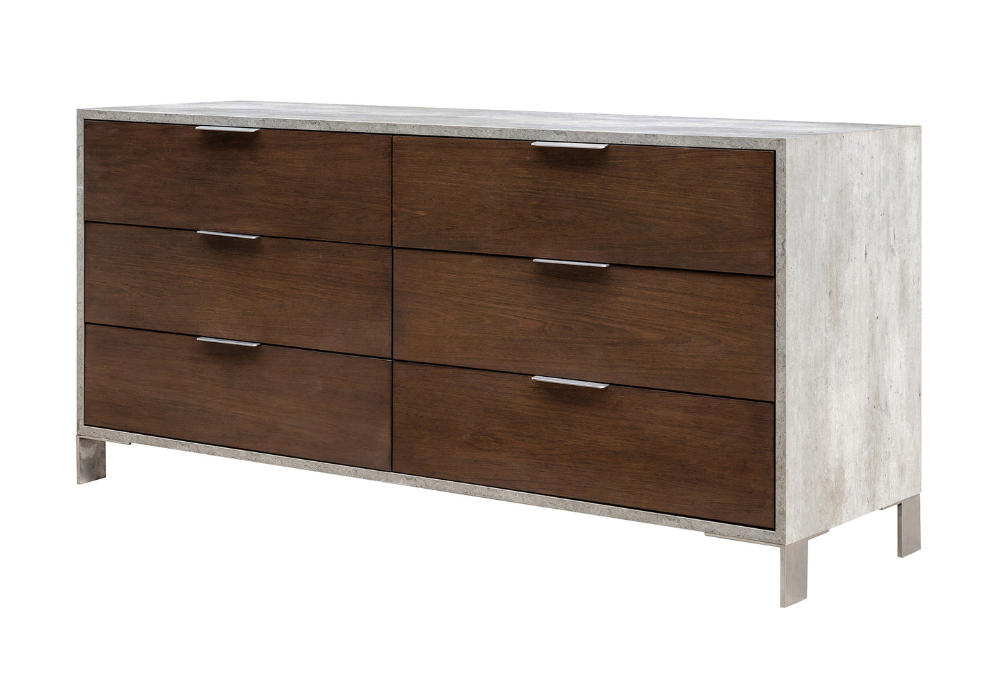 Nova Domus Conner Modern Dark Walnut and Faux Concrete Dresser