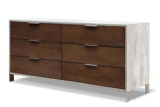 Eastern King Nova Domus Conner Modern Dark Walnut and Concrete Bedroom Set