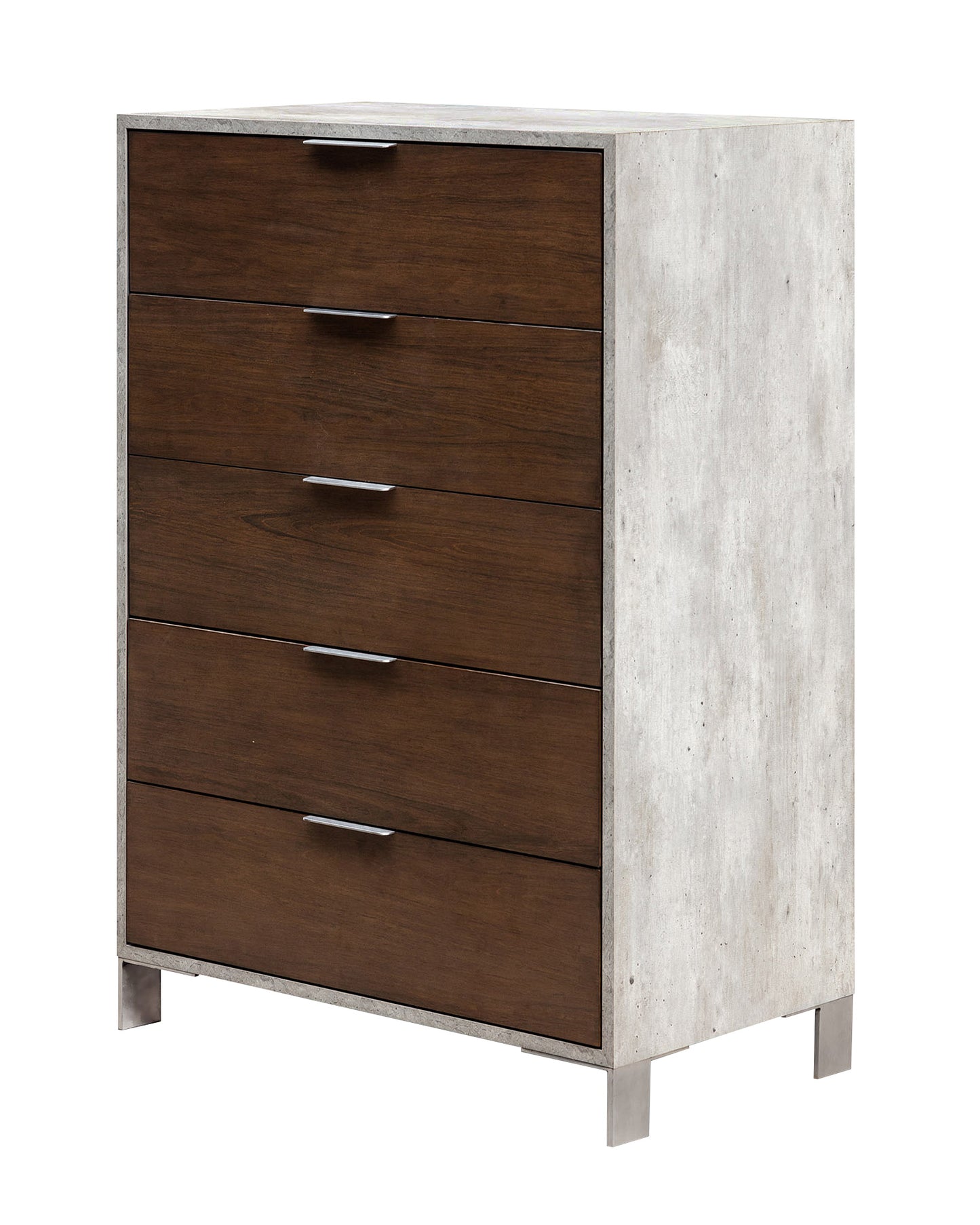 Nova Domus Conner Modern Dark Walnut and Faux Concrete Chest