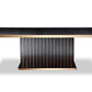 A&X Talin Modern Black Crocodile and Rosegold Dining Table