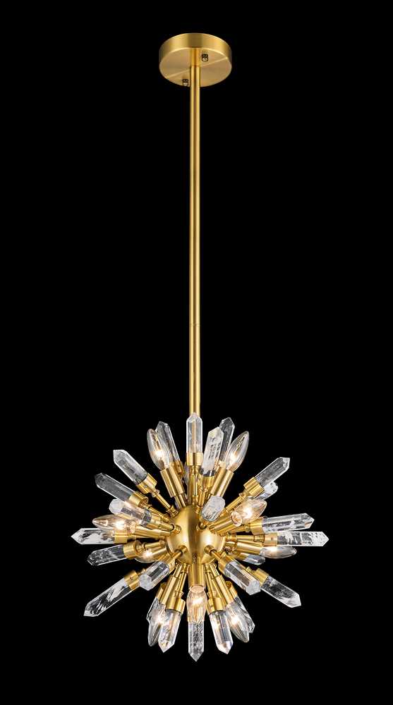 Constellation Chandelier 16-Light in Antique Brass 7416AB by StarFire Crystal