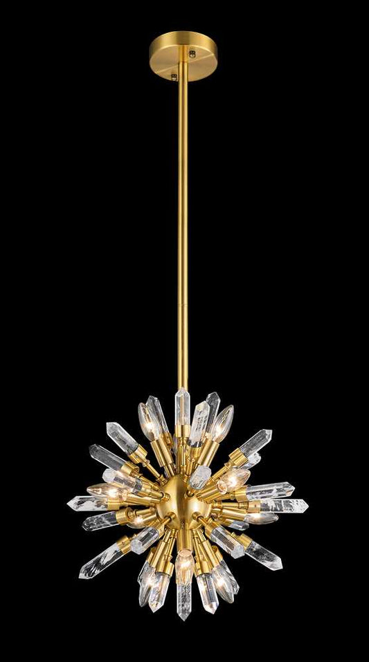 Constellation Chandelier 16-Light in Antique Brass 7416AB by StarFire Crystal