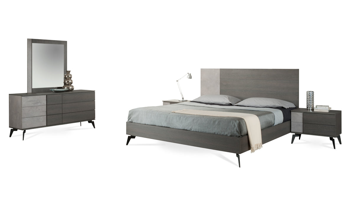 Nova Domus Palermo Italian Modern Faux Concrete and Grey Bed