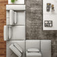Accenti Italia Enjoy Italian Modern Light Grey Leather Left Facing Sectional Sofa