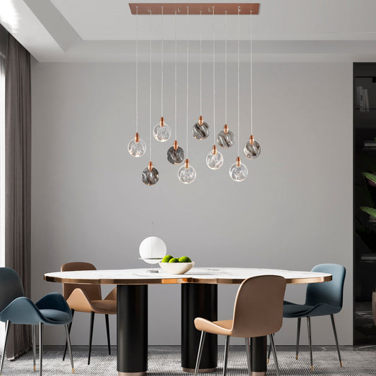Lustre Rectangular Chandelier Bronze by Finesse Decor CH-670-10