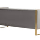 Divani Casa Carlos Modern Grey Velvet and Gold Sofa