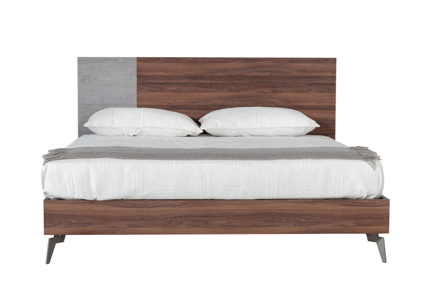 Nova Domus Palermo Modern Italian Faux Concrete and Walnut Bed