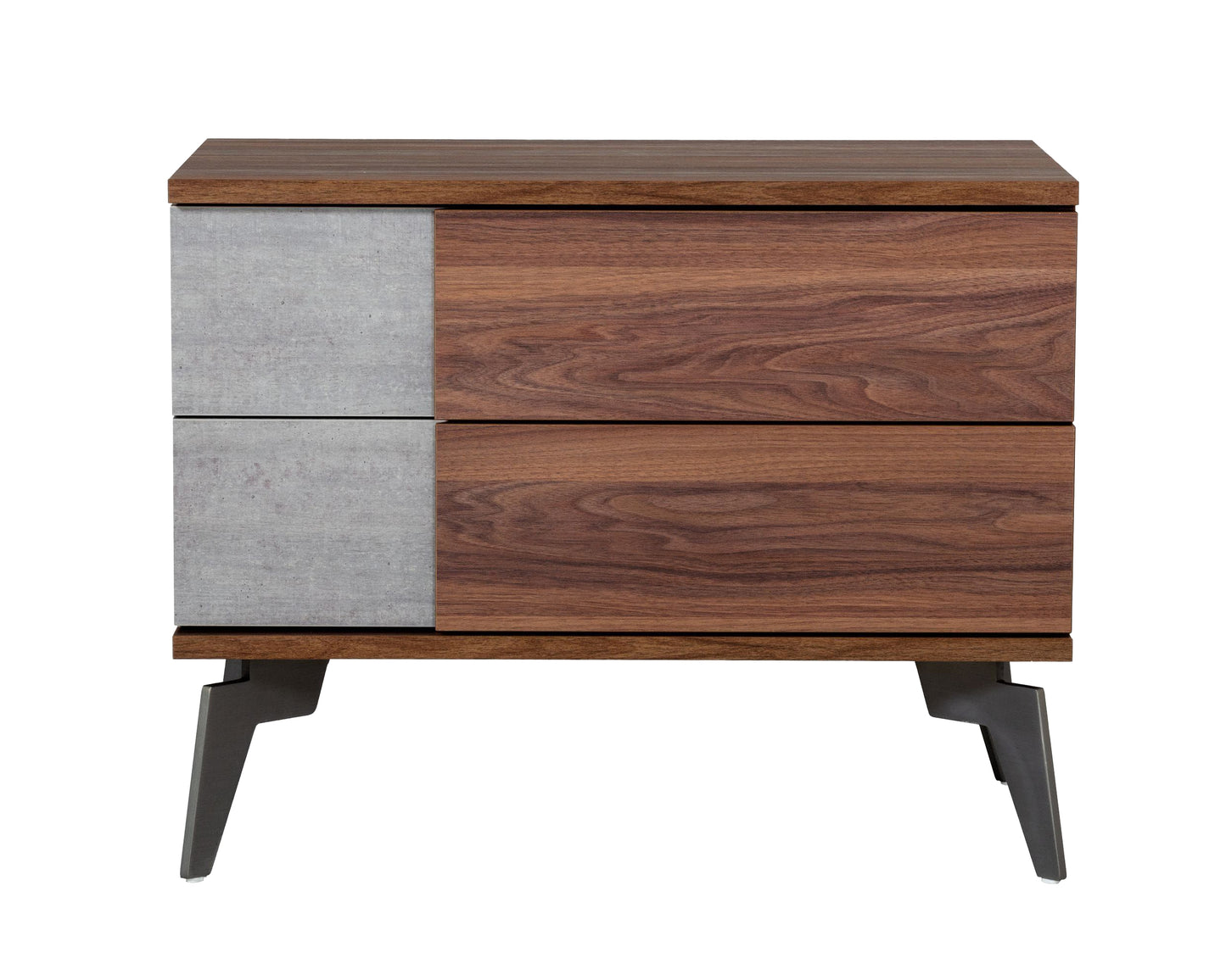 Nova Domus Palermo Modern Italian Faux Concrete and Walnut Nightstand