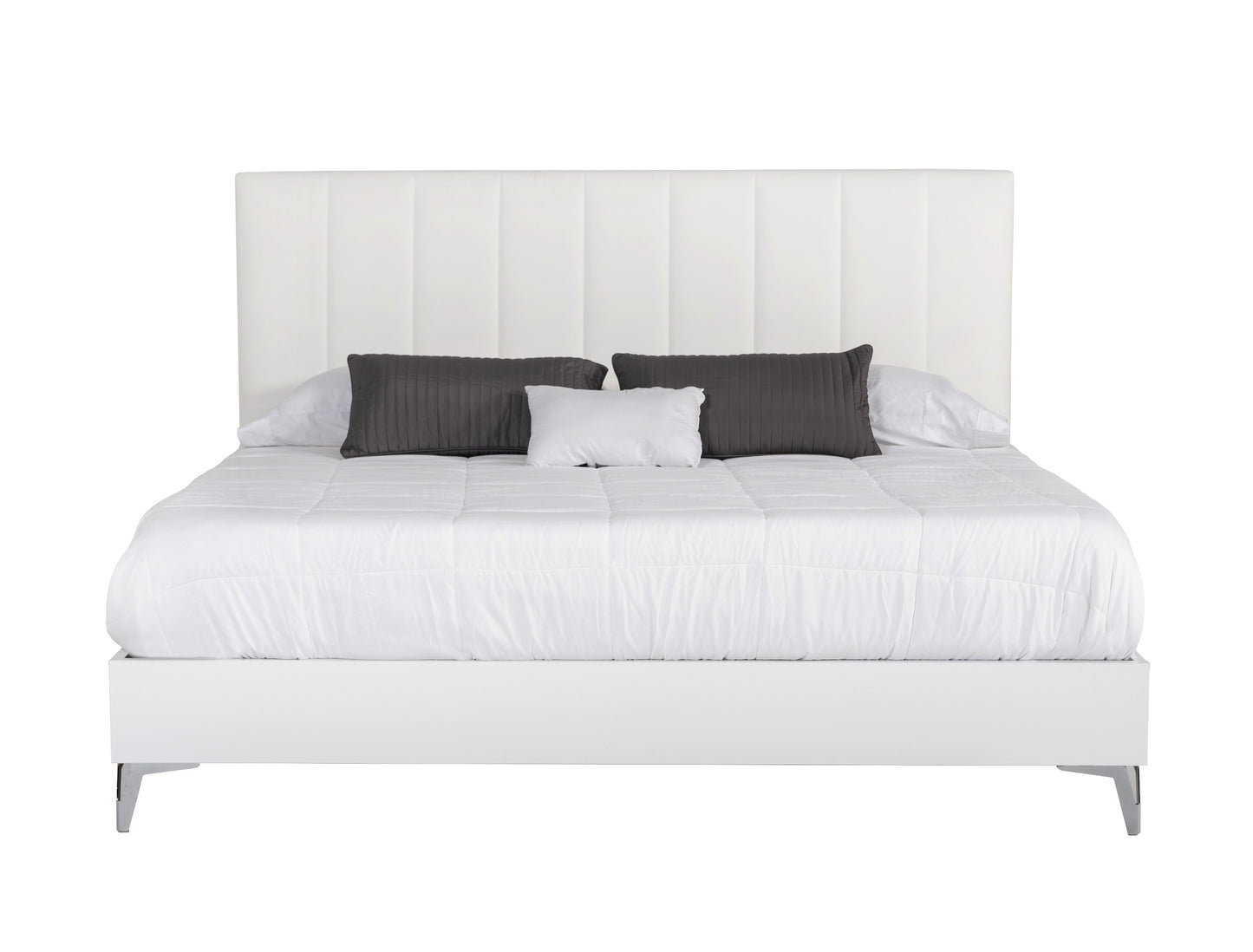 Nova Domus Angela Italian Modern White Eco Leather Bed