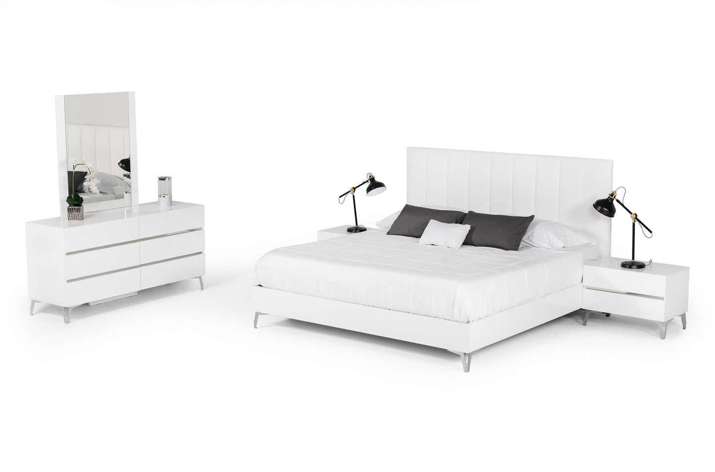 Nova Domus Angela Italian Modern White Eco Leather Bed