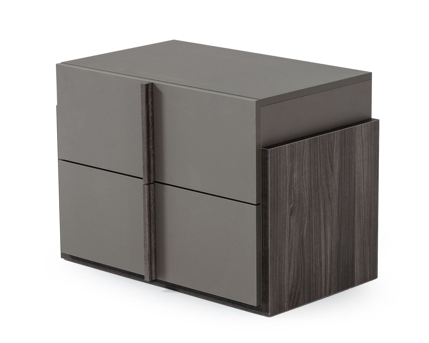 Nova Domus Lucia Italian Modern Elm and Matte Grey Nightstand