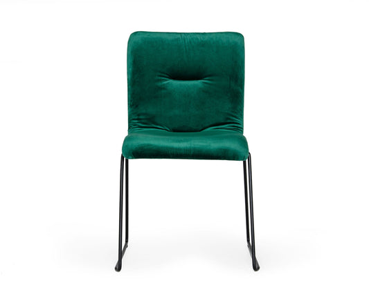 Modrest Yannis Modern Green Fabric Dining Chair Set of 2